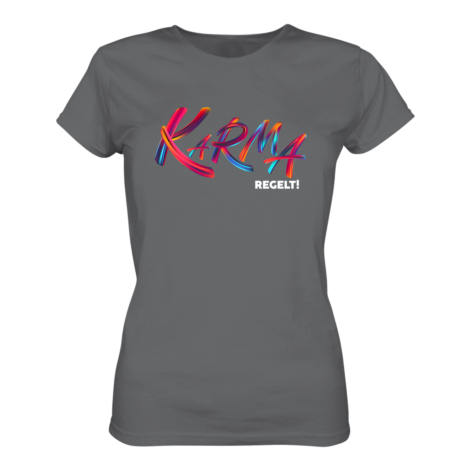 Karma regelt T-Shirt tailliert - Grafikmagie S / Dark Grey