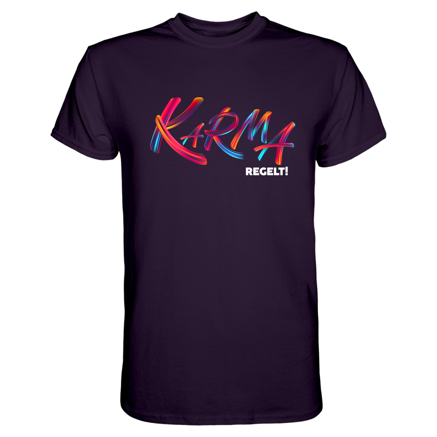 Karma regelt T-Shirt - Grafikmagie S / Aubergine