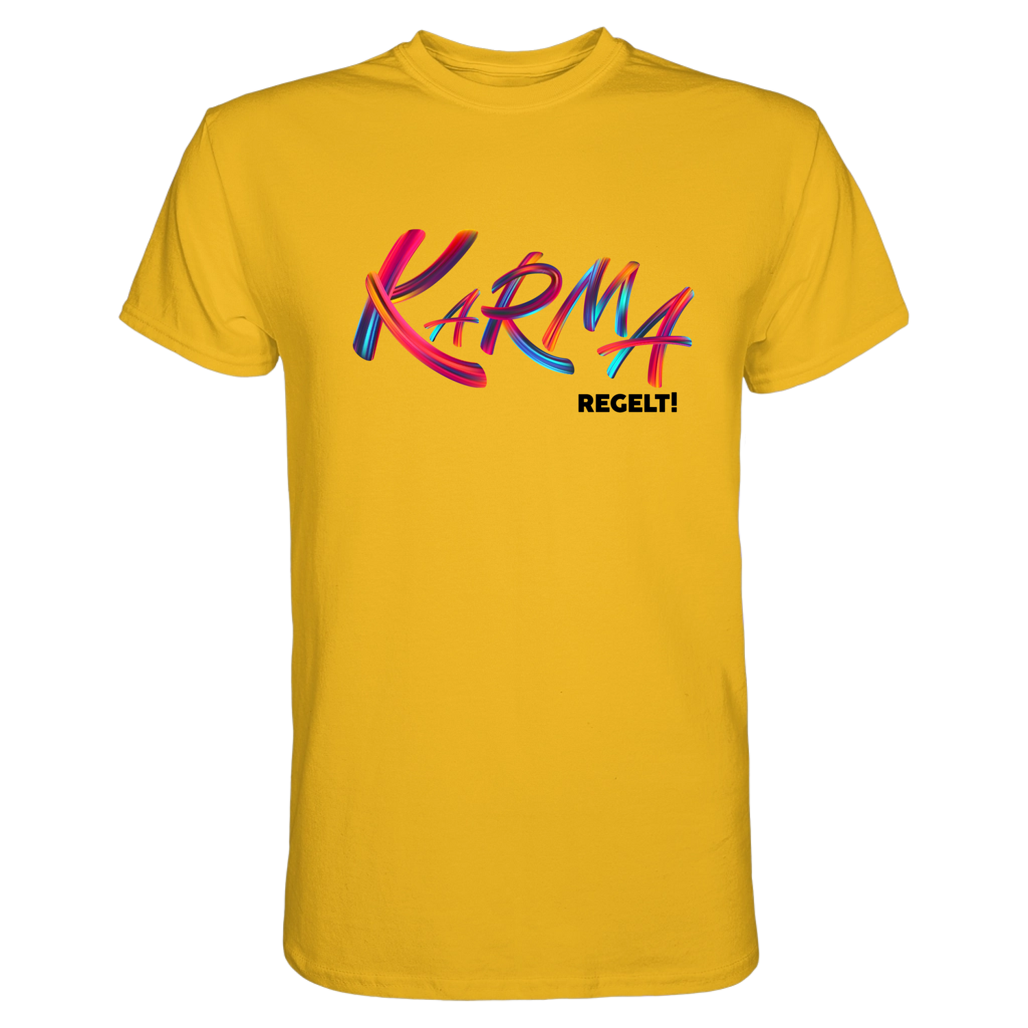 Karma regelt T-Shirt - Grafikmagie S / Gold