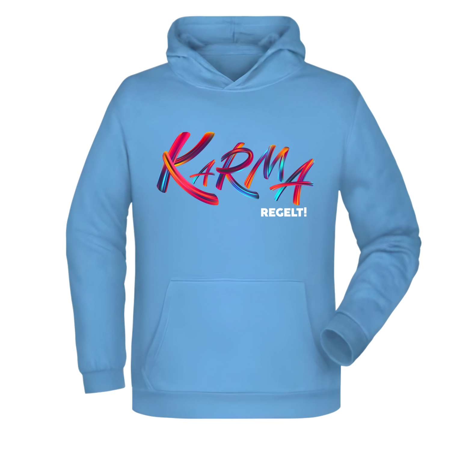 Karma regelt Herren Hoodie - Grafikmagie XS / Sky Blue