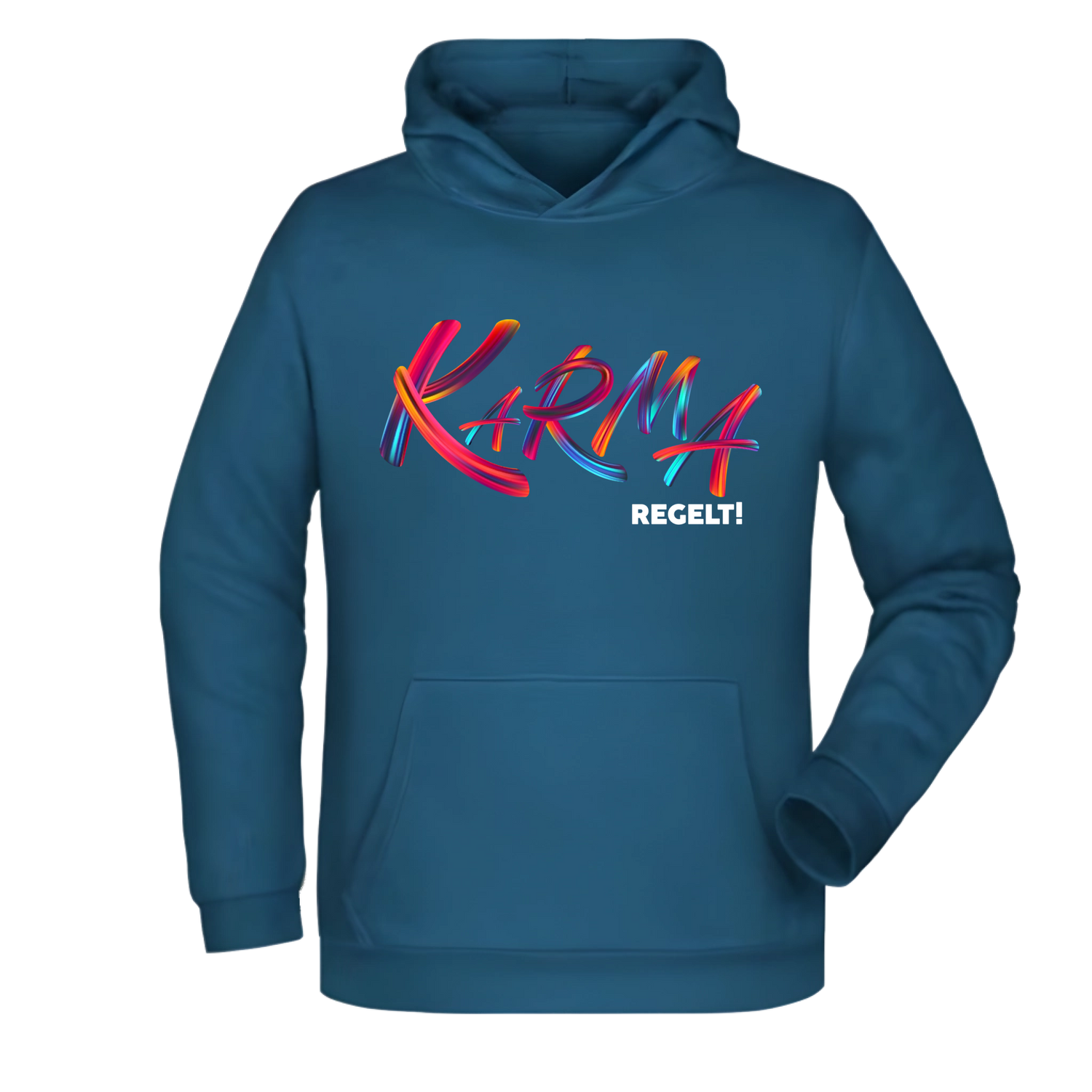 Karma regelt Herren Hoodie - Grafikmagie XS / Petrol