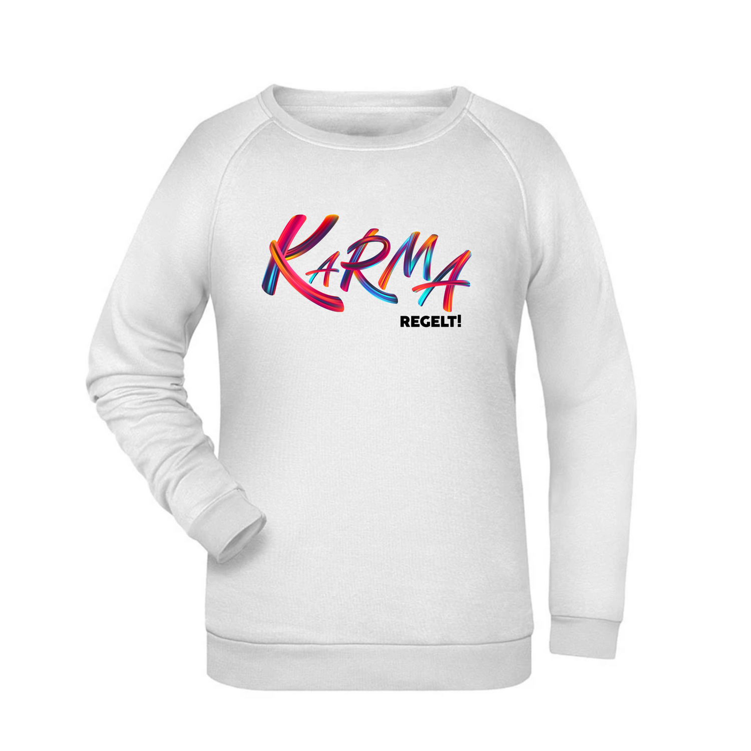 Karma regelt Damen Sweatshirt - Grafikmagie XS / White