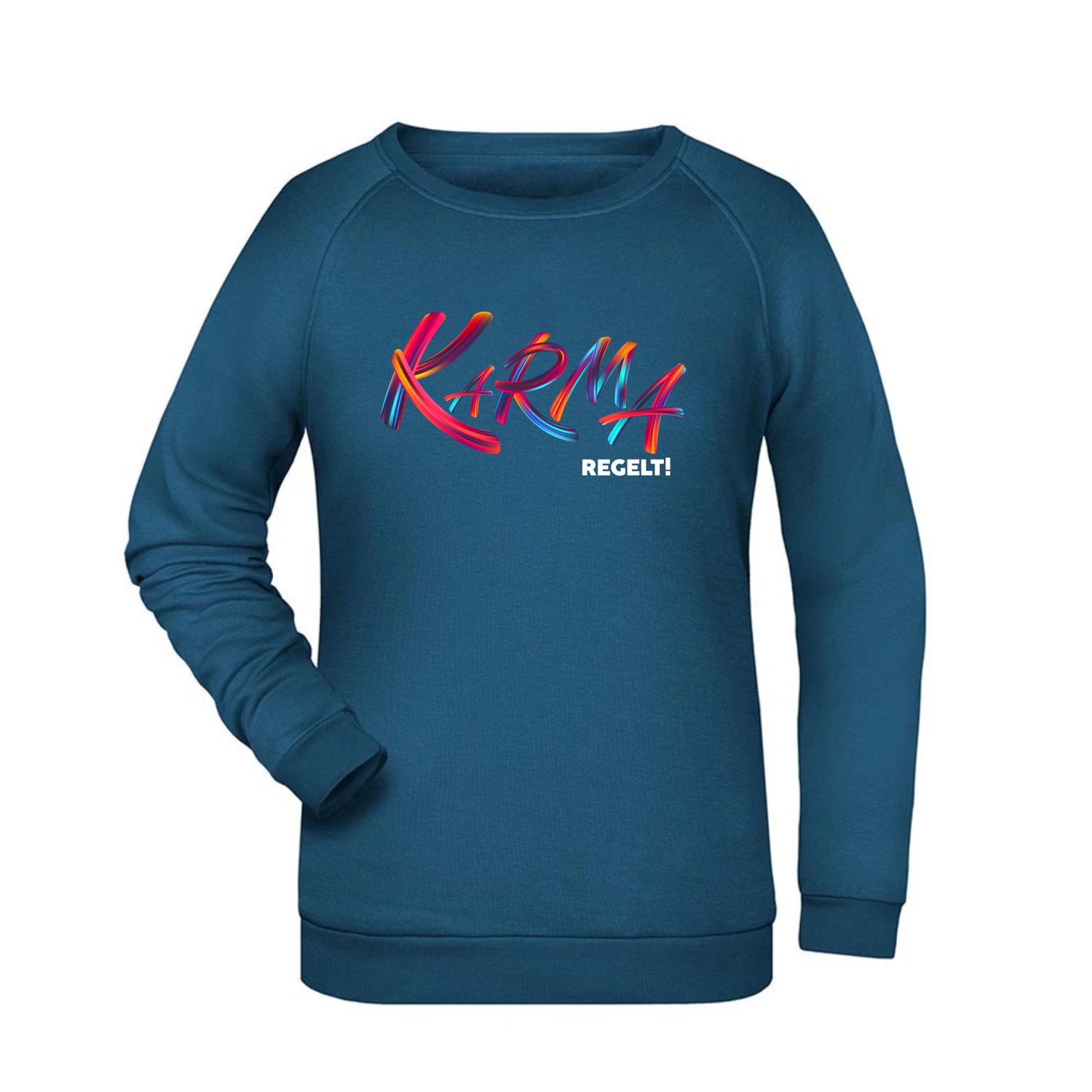 Karma regelt Damen Sweatshirt - Grafikmagie XS / Petrol