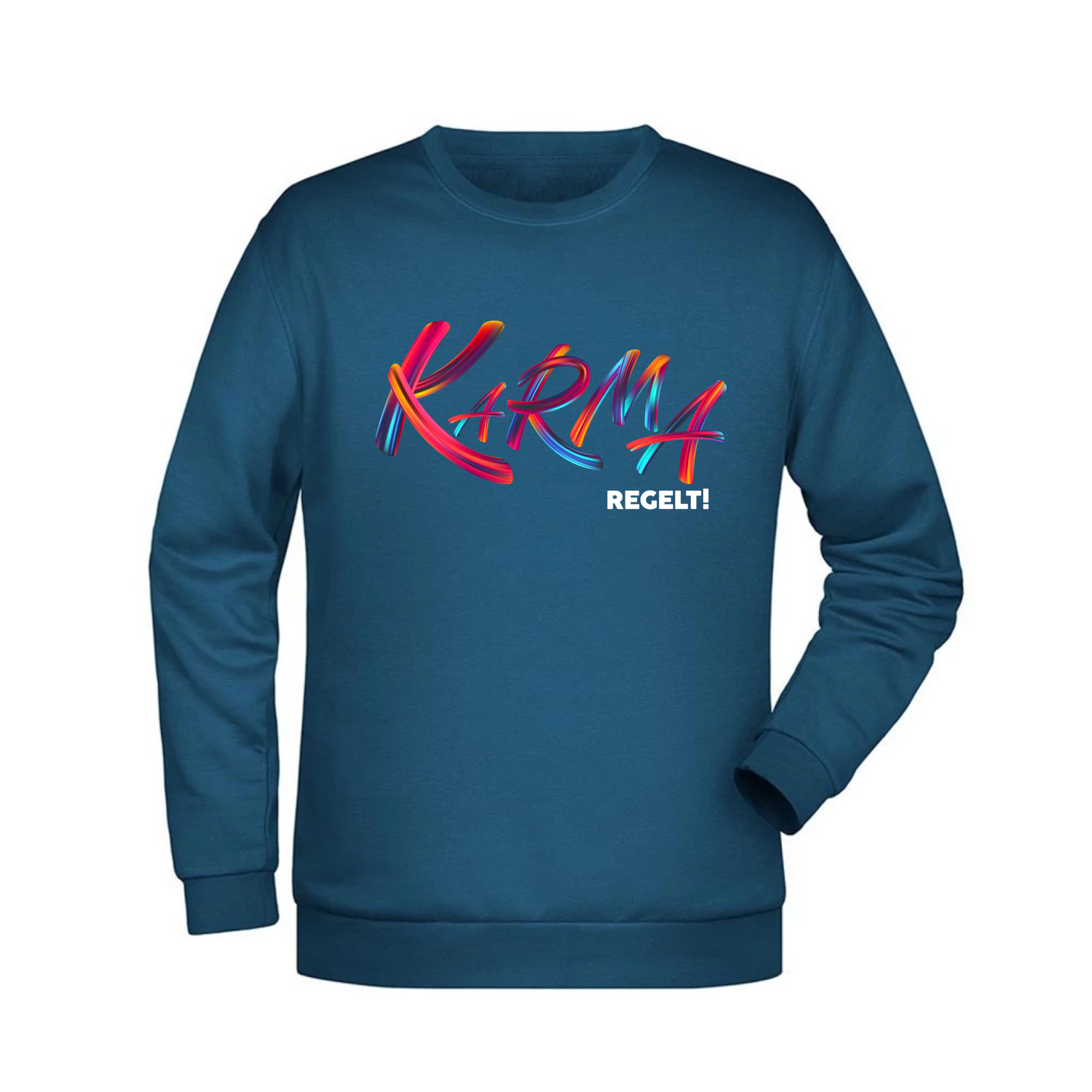 Karma regelt Herren Sweatshirt - Grafikmagie XS / Petrol