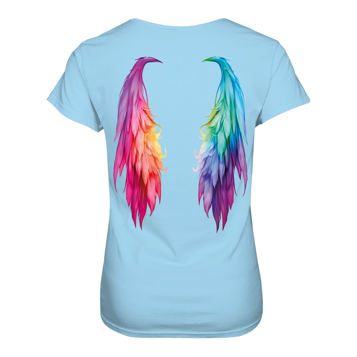 Flügel T-Shirt tailliert - Grafikmagie S / Sky Blue