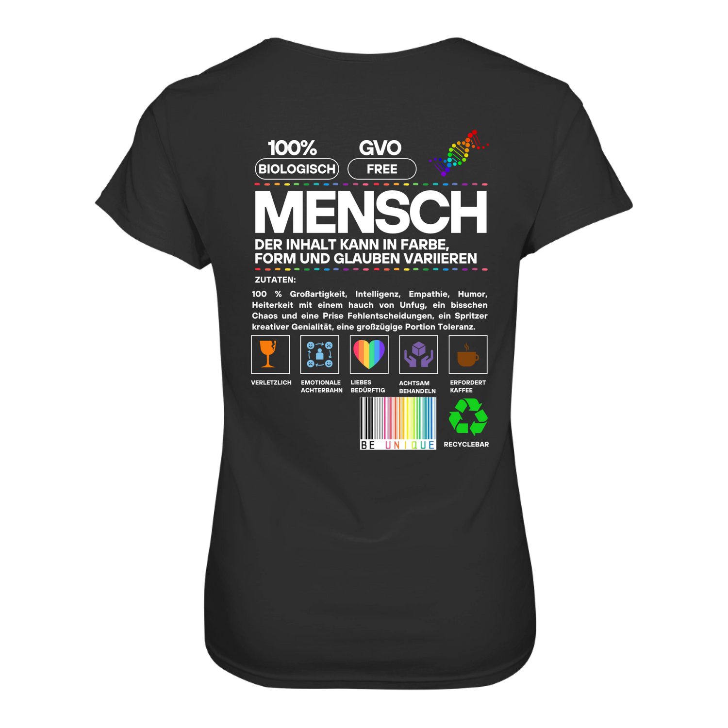 Mensch anleitung T-Shirt tailliert - Grafikmagie S / Black