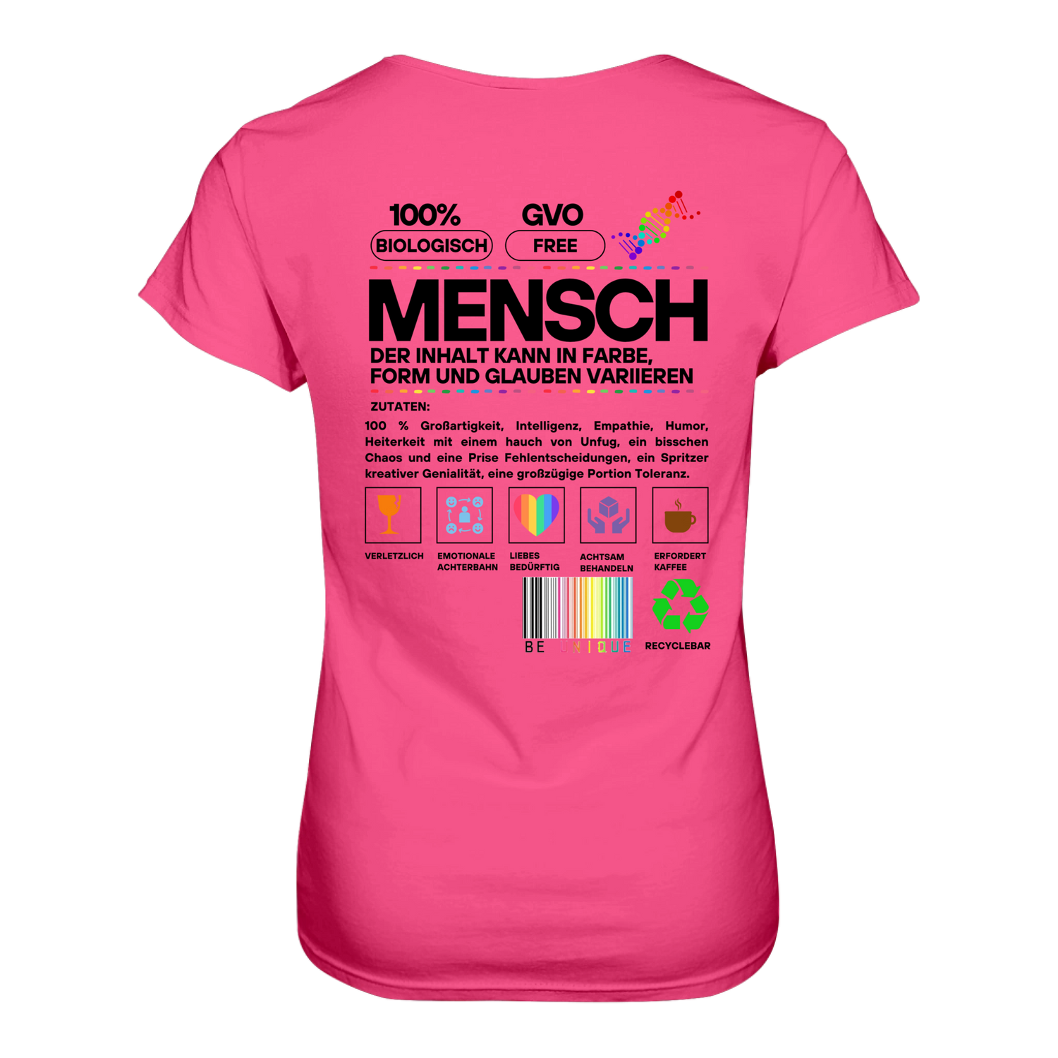 Mensch anleitung T-Shirt tailliert - Grafikmagie S / Pink
