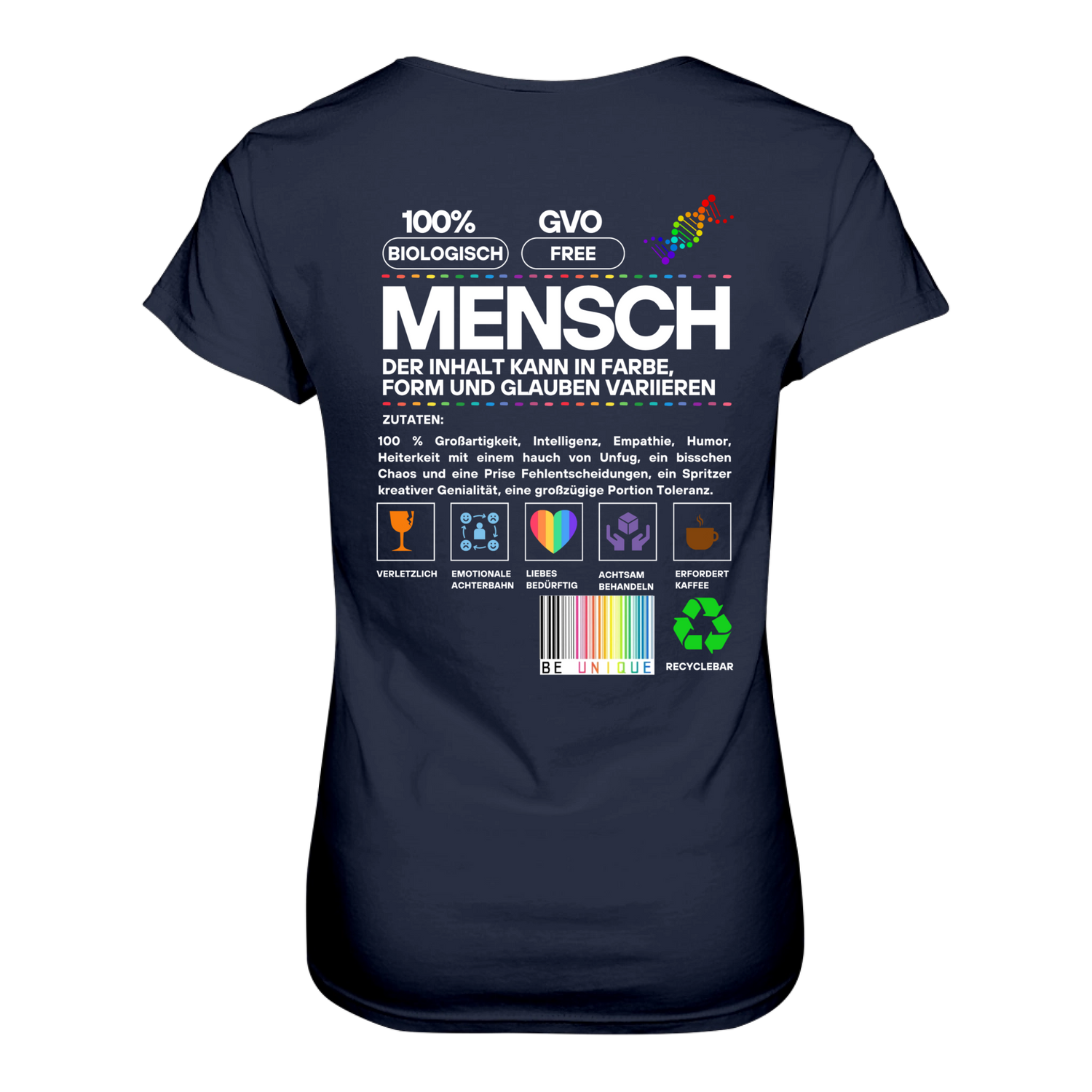 Mensch anleitung T-Shirt tailliert - Grafikmagie S / Navy