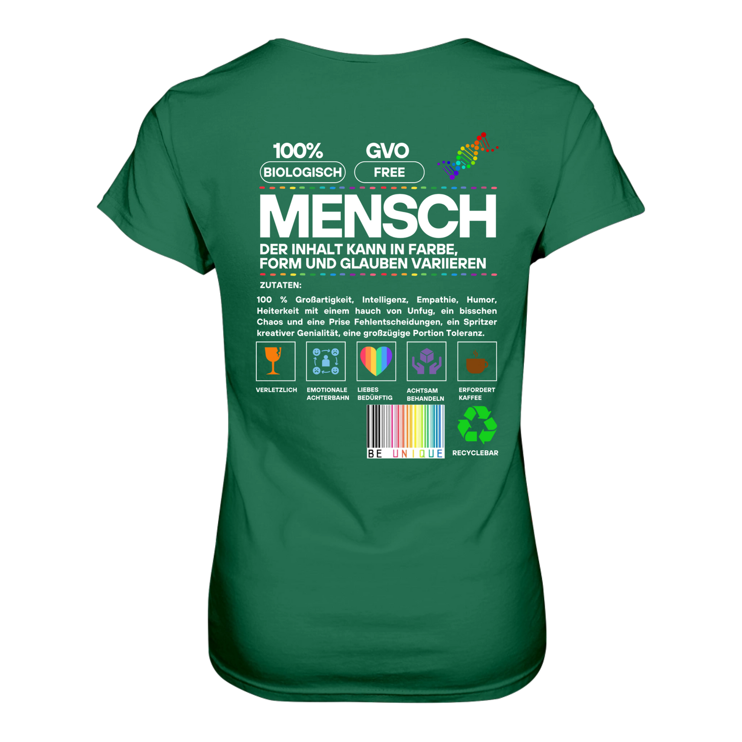 Mensch anleitung T-Shirt tailliert - Grafikmagie S / Dark Green