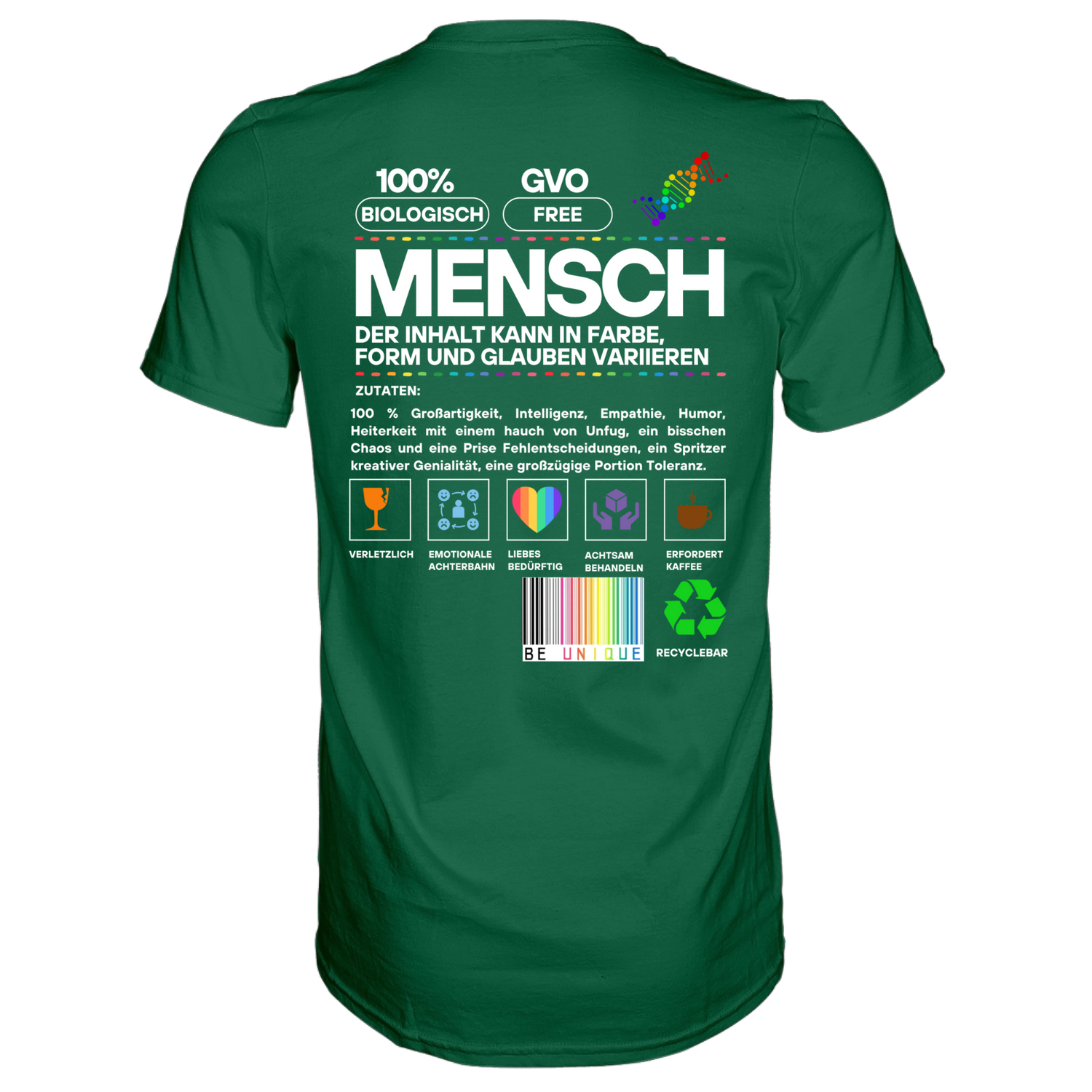 Mensch anleitung T-Shirt - Grafikmagie S / Dark Green