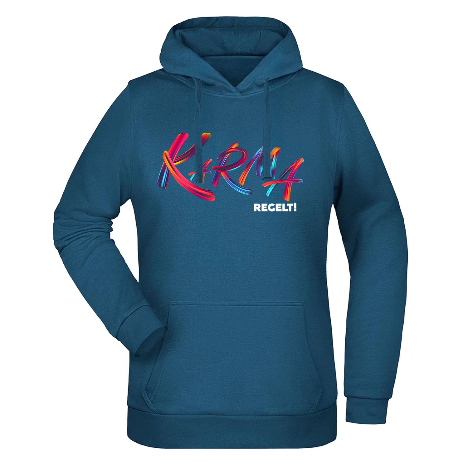 Karma regelt Damen Hoodie - Grafikmagie XS / Petrol