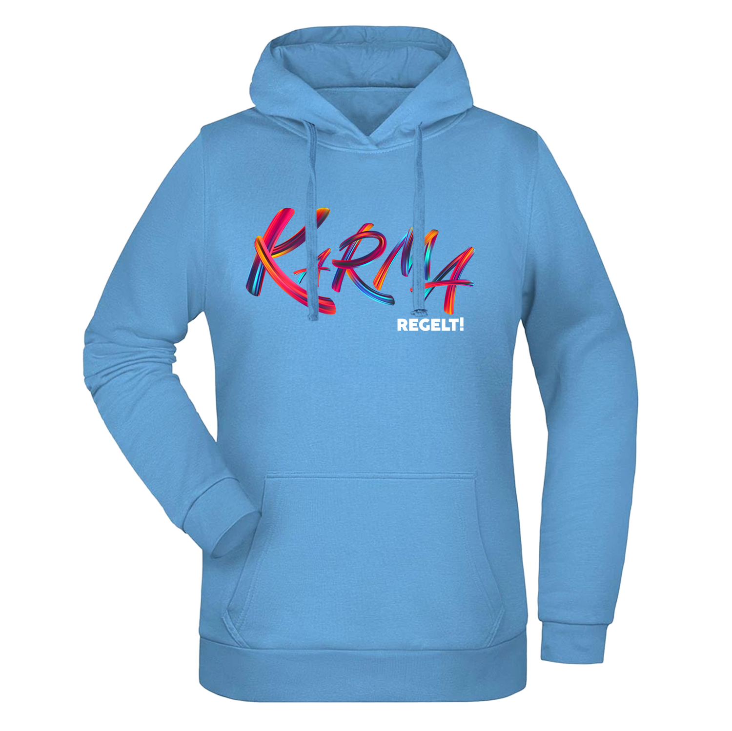 Karma regelt Damen Hoodie - Grafikmagie XS / Sky Blue