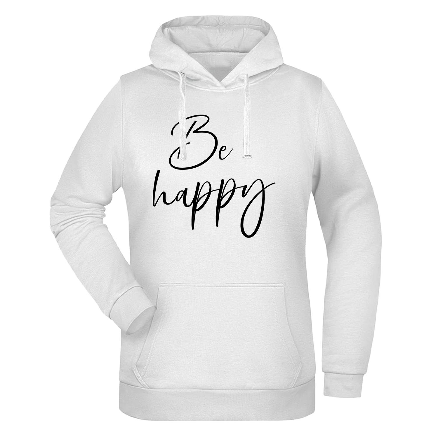 Be Happy Damen Hoodie - Grafikmagie XS / White