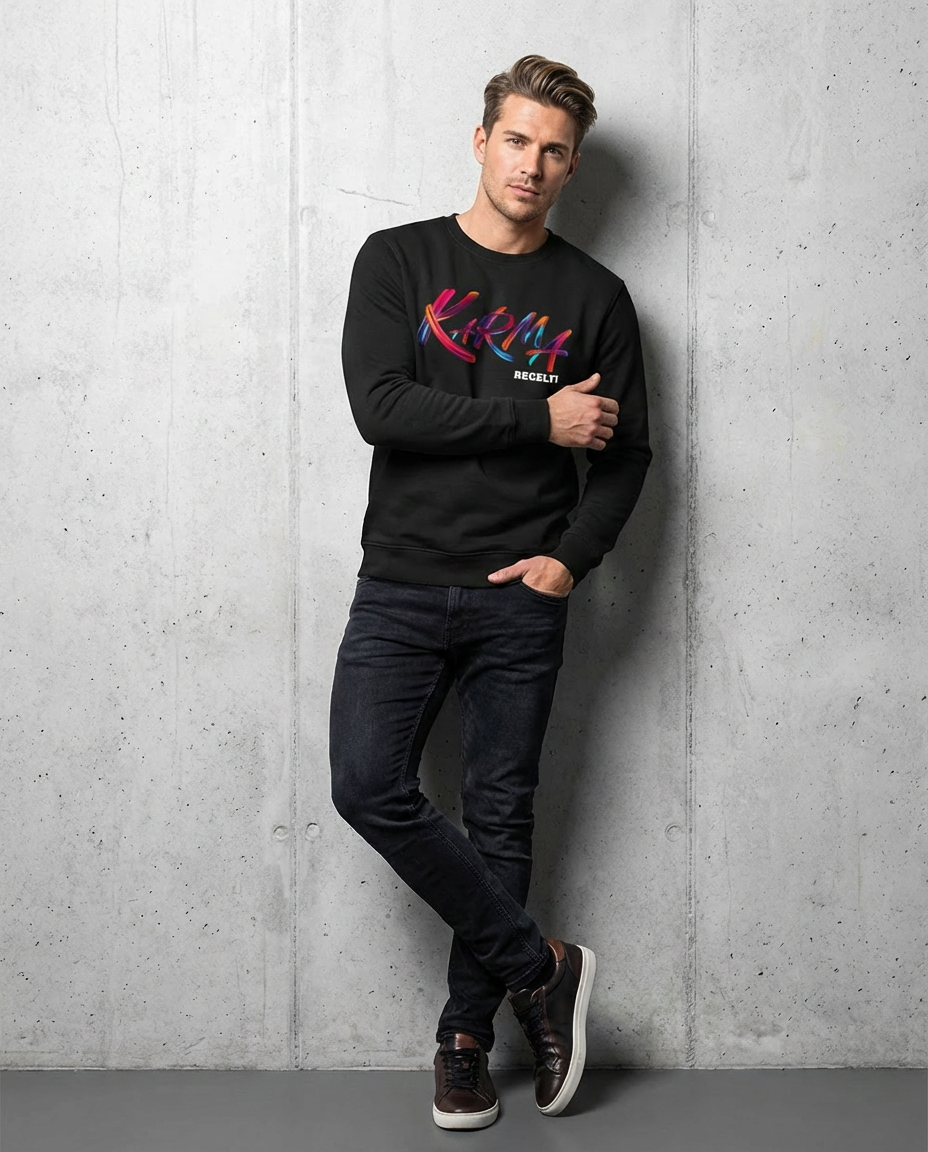 Karma regelt Herren Sweatshirt - Grafikmagie XS / Black
