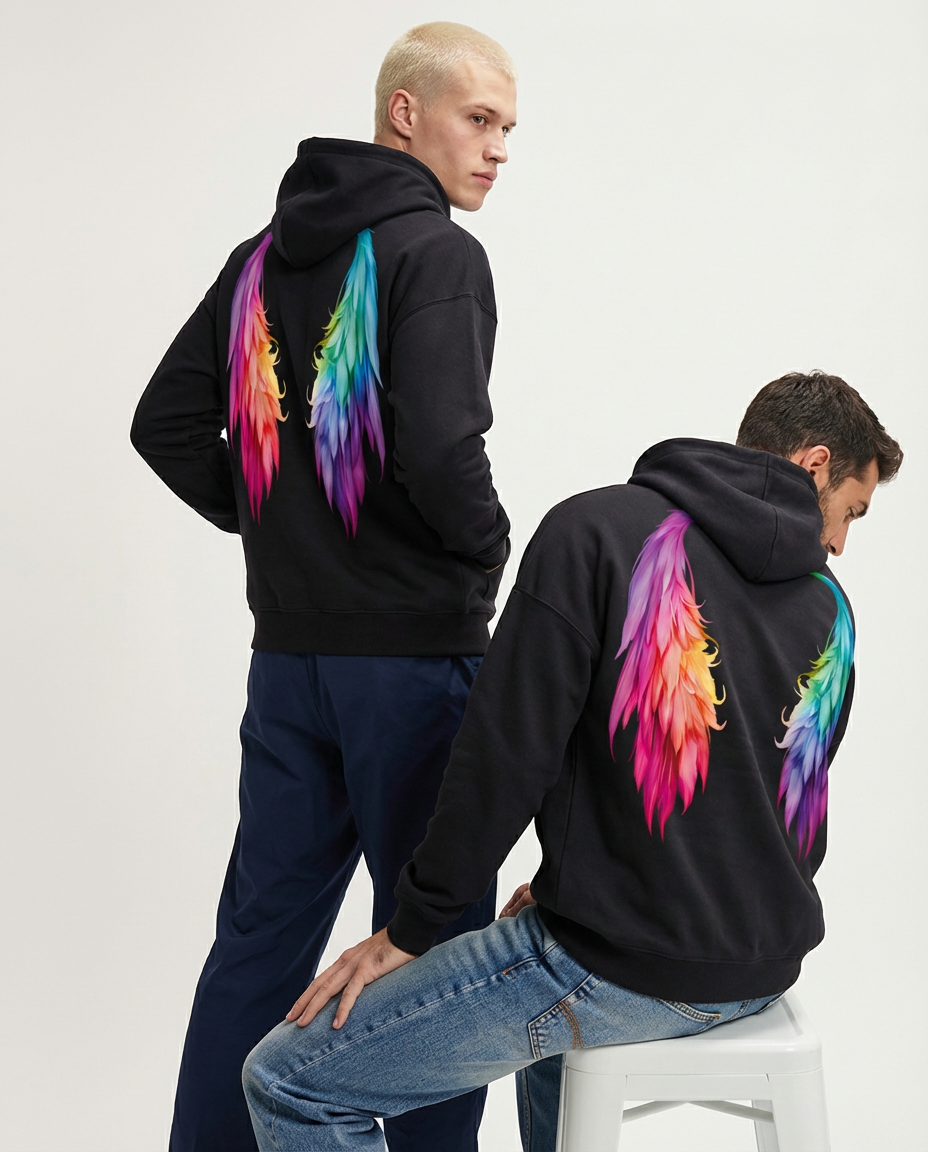 Flügel Herren Zipper - Grafikmagie S / Black