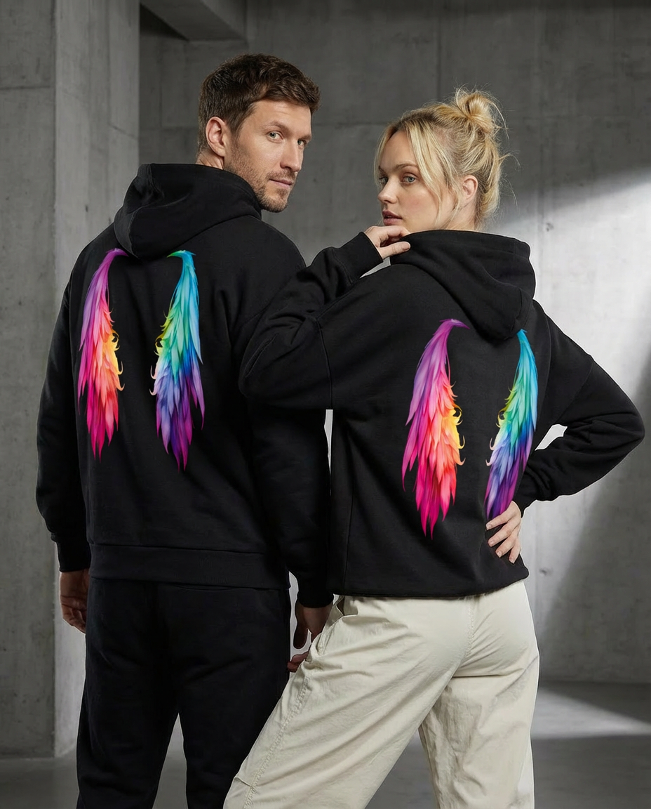 Flügel Damen Hoodie - Grafikmagie XS / Black
