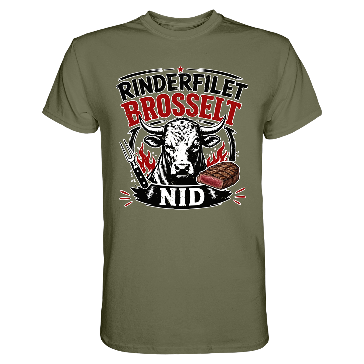 Rinderfilet brosselt nid T-Shirt