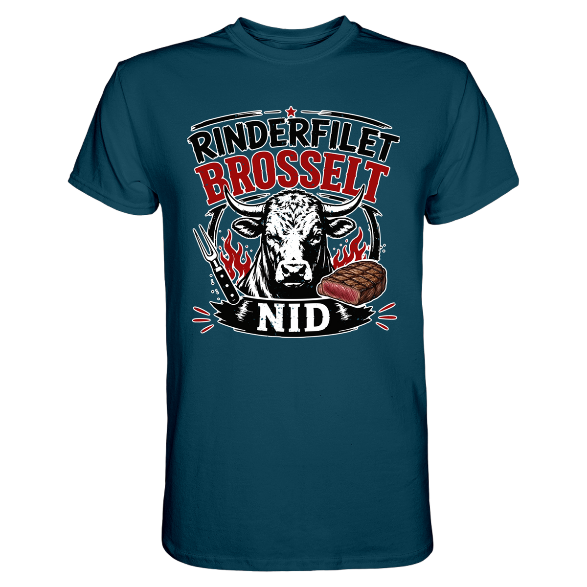 Rinderfilet brosselt nid T-Shirt