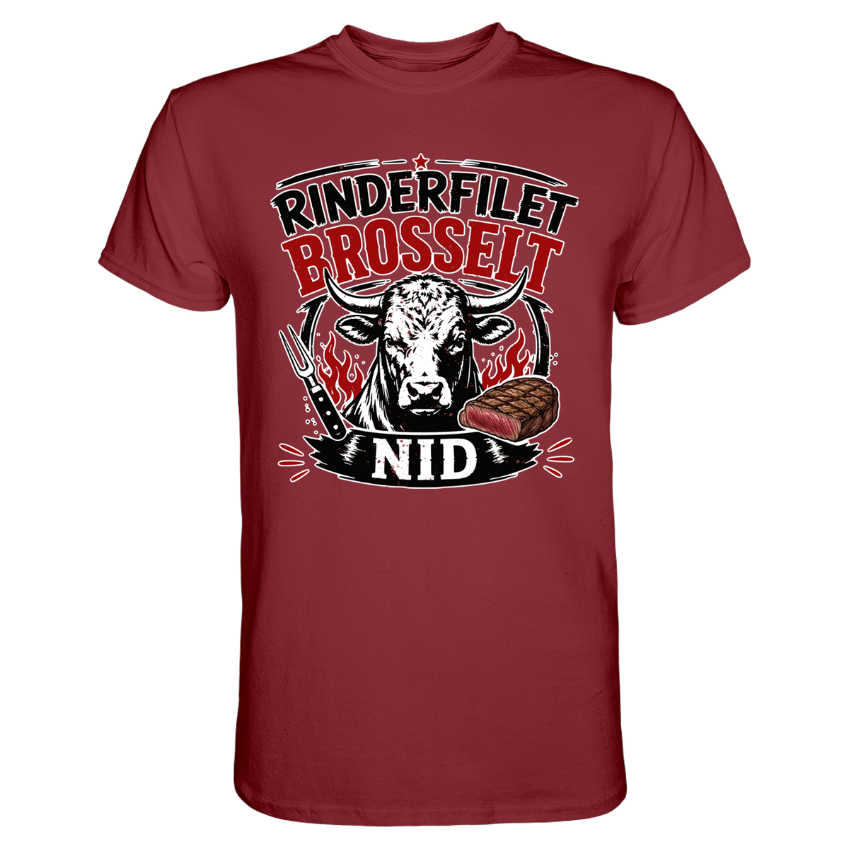 Rinderfilet brosselt nid T-Shirt