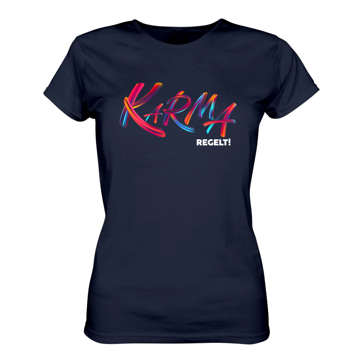 Karma regelt T-Shirt tailliert - Grafikmagie S / Navy