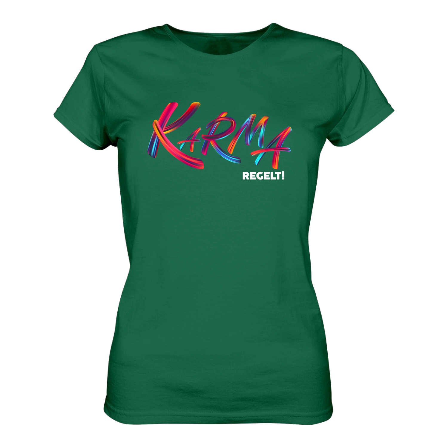 Karma regelt T-Shirt tailliert - Grafikmagie S / Dark Green