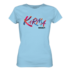 Karma regelt T-Shirt tailliert - Grafikmagie S / Sky Blue