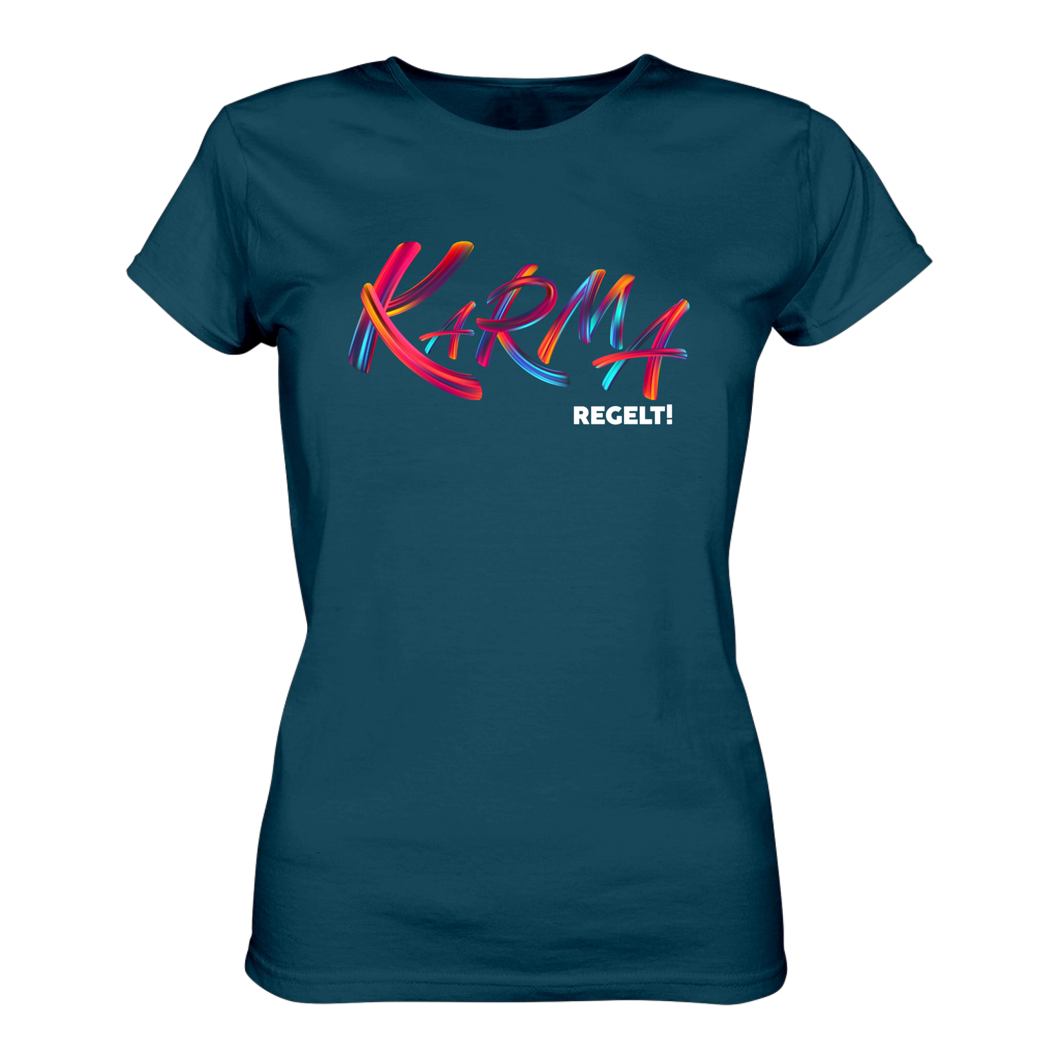 Karma regelt T-Shirt tailliert - Grafikmagie S / Petrol