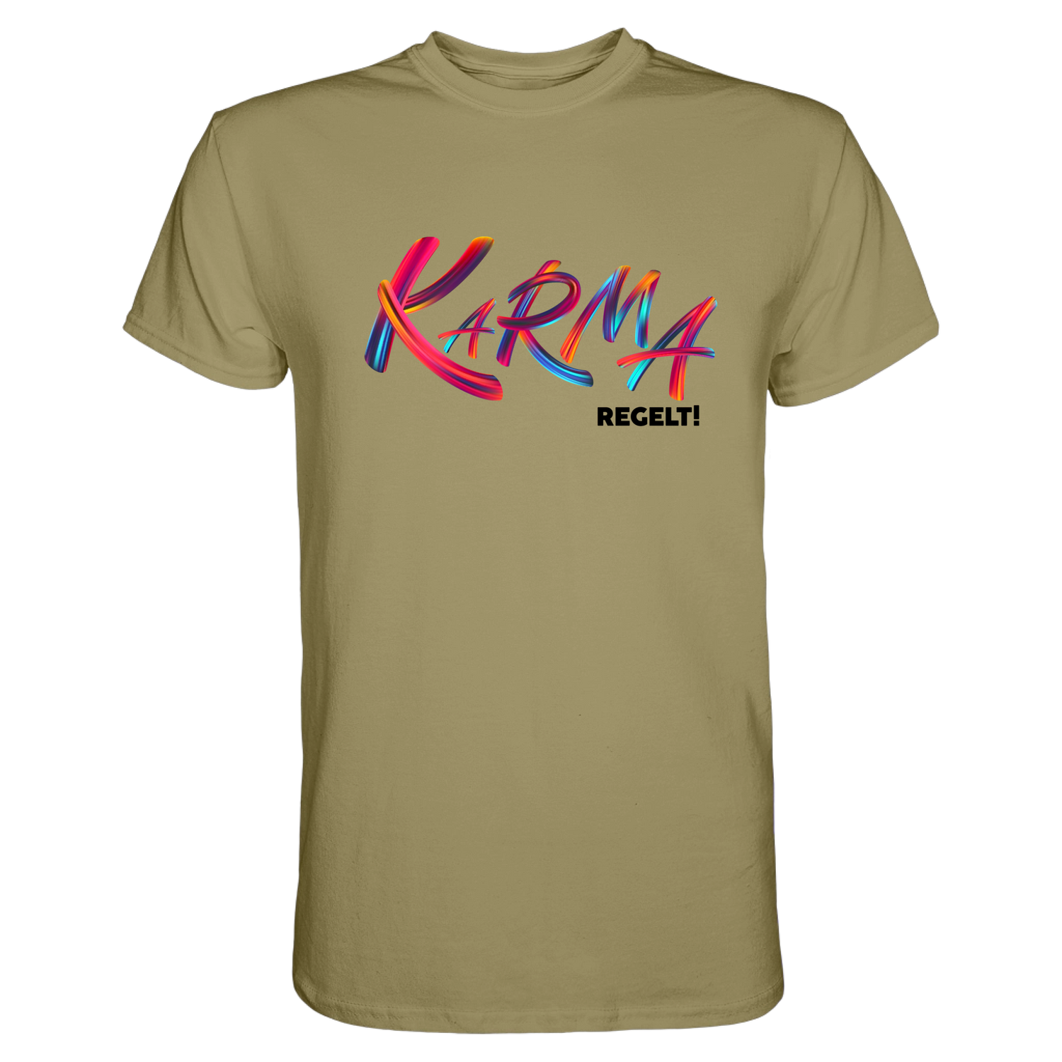 Karma regelt T-Shirt - Grafikmagie S / Khaki
