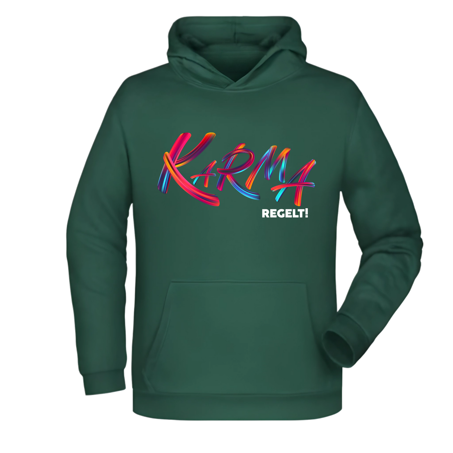 Karma regelt Herren Hoodie - Grafikmagie XS / Dark Green