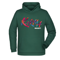 Karma regelt Herren Hoodie - Grafikmagie XS / Dark Green