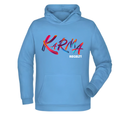 Karma regelt Herren Hoodie - Grafikmagie XS / Sky Blue