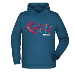 Karma regelt Herren Hoodie - Grafikmagie XS / Petrol