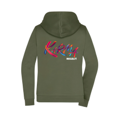 Karma regelt Damen Zipper - Grafikmagie XS / Olive