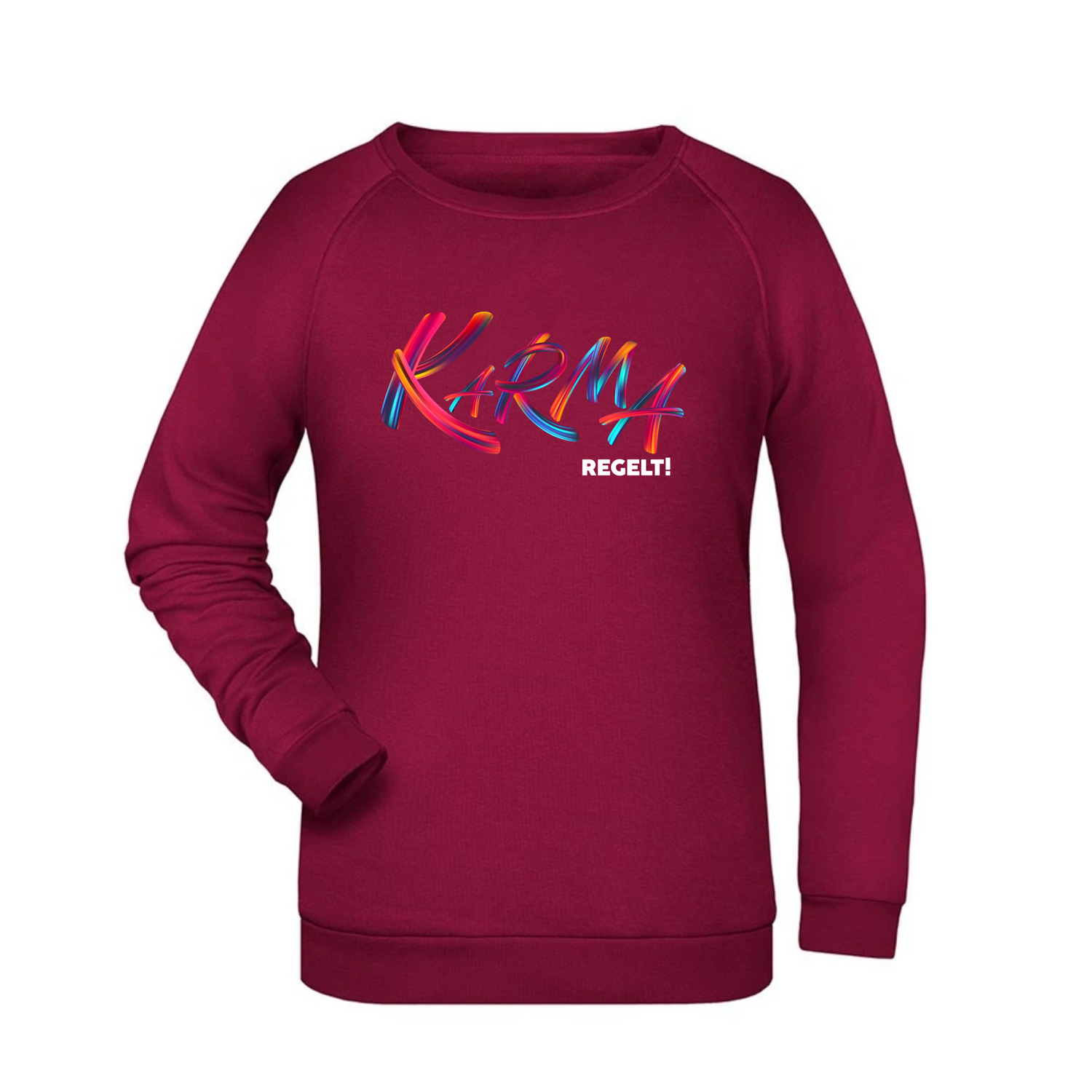 Karma regelt Damen Sweatshirt - Grafikmagie XS / Wine