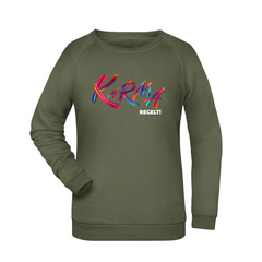Karma regelt Damen Sweatshirt - Grafikmagie XS / Olive
