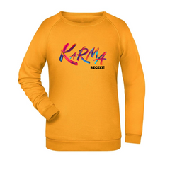 Karma regelt Damen Sweatshirt - Grafikmagie XS / Gold