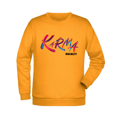 Karma regelt Herren Sweatshirt - Grafikmagie XS / Gold