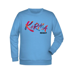 Karma regelt Herren Sweatshirt - Grafikmagie XS / Aqua