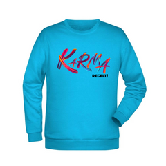 Karma regelt Herren Sweatshirt - Grafikmagie XS / Turquoise