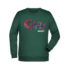 Karma regelt Herren Sweatshirt - Grafikmagie XS / Dark Green