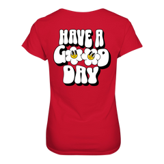 Have a Good Day T-Shirt tailliert - Grafikmagie S / red