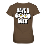 Have a Good Day T-Shirt tailliert - Grafikmagie S / Brown