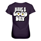 Have a Good Day T-Shirt tailliert - Grafikmagie S / Aubergine