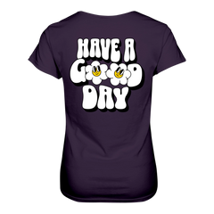 Have a Good Day T-Shirt tailliert - Grafikmagie S / Aubergine