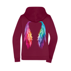 Flügel Damen Zipper - Grafikmagie XS / Wine