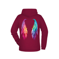 Flügel Damen Hoodie - Grafikmagie XS / Wine