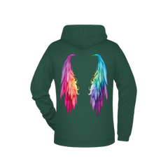 Flügel Damen Hoodie - Grafikmagie XS / Dark Green