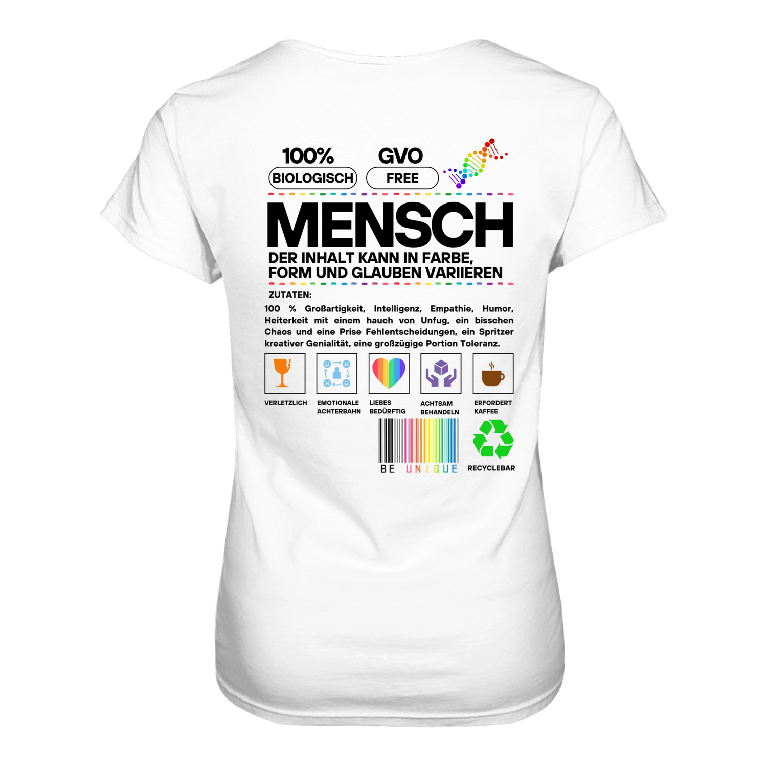 Mensch anleitung T-Shirt tailliert - Grafikmagie S / White