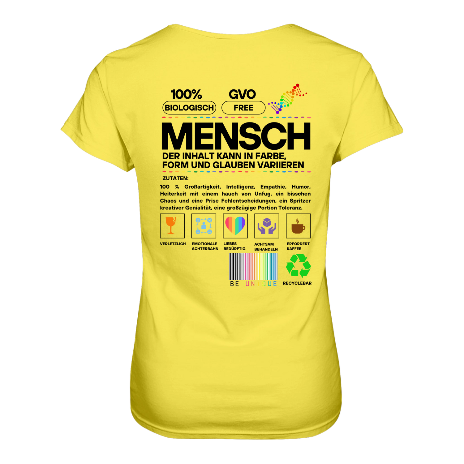 Mensch anleitung T-Shirt tailliert - Grafikmagie S / Yellow