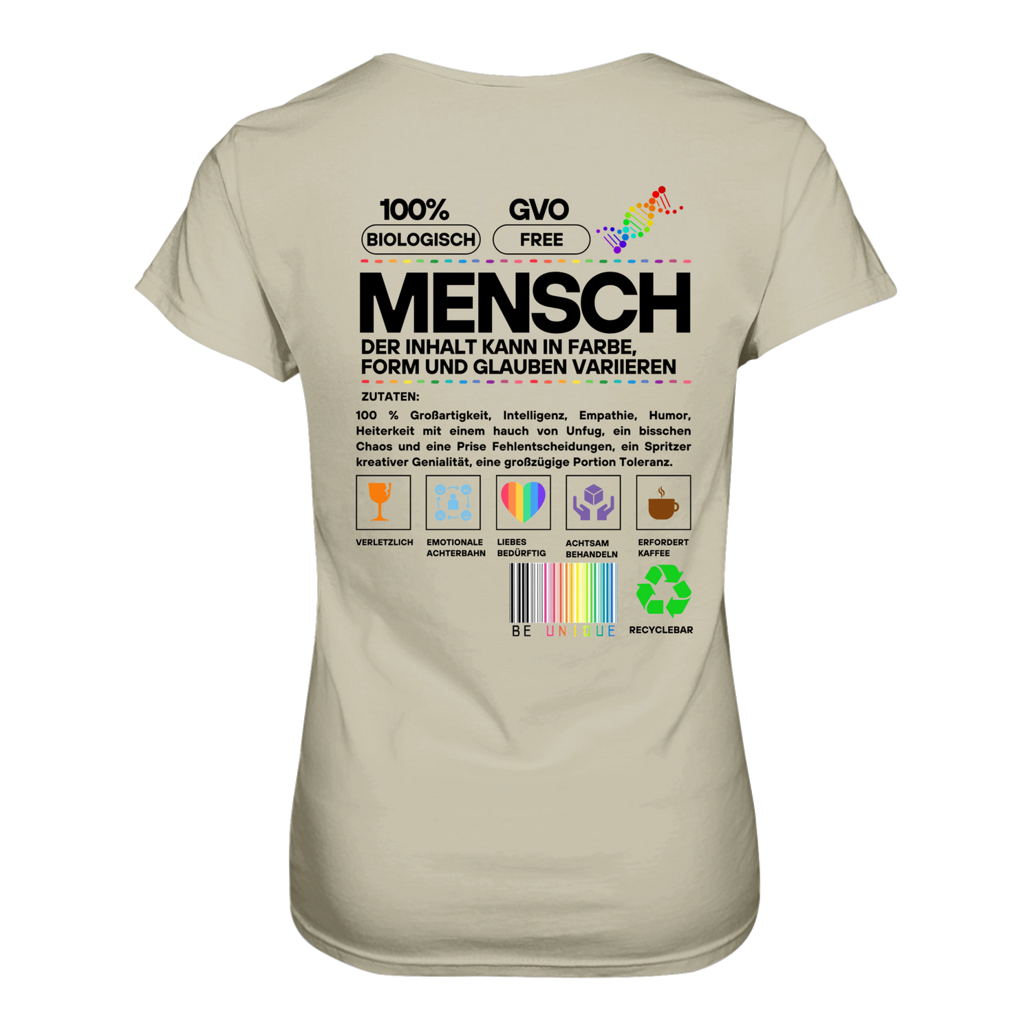 Mensch anleitung T-Shirt tailliert - Grafikmagie S / Stone